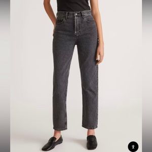 Everlane The 90's Cheeky Jean in Black 100% Cotton Raw Hem Sz 28 Regular